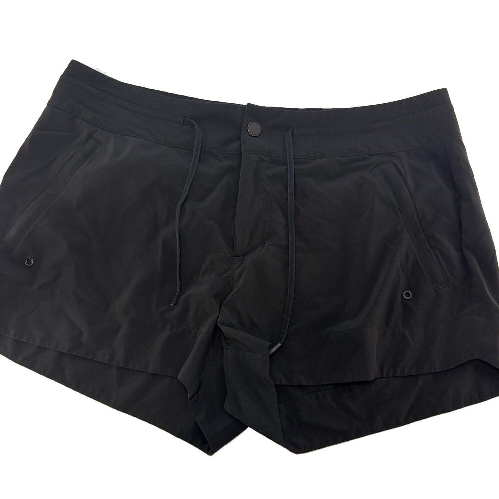 Athleta Hudson Board Shorts Womens 12 Zip Pockets Lightweight Breathable Black